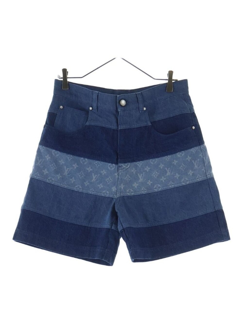 Louis Vuitton Jee Monogram Patchwork Denim Pants Indigo Blue 28